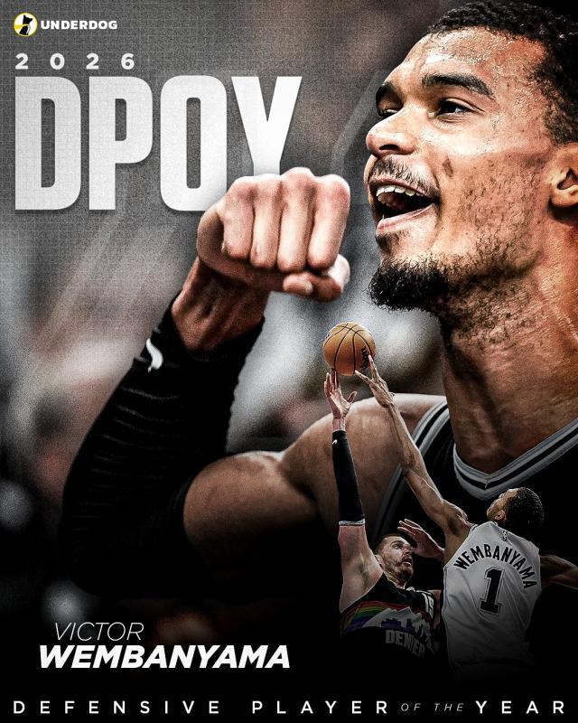 乐鱼体育-NBA历史首人，文班亚马全票当选DPOY
